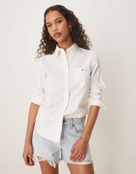 GANT - Camicia Oxford vestibilità classica bianca con logo - view 1