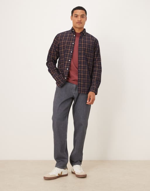 GANT - Camicia regular fit in velluto a coste blu navy a quadri, 2 di 5