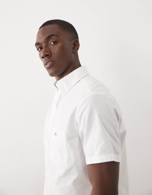 GANT - Camisa Oxford blanca clásica de corte estándar, 3 de 5