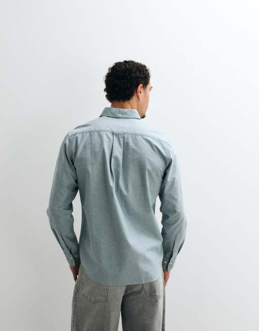 Gant - camisa oxford clásica de corte estándar en verde oscuro, 5 de 5
