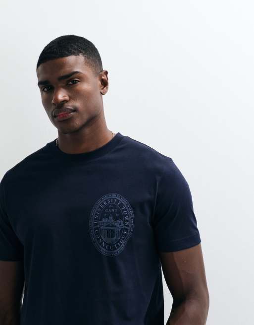 Gant - camiseta de manga corta gráfica en azul oscuro, 2 de 5