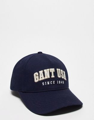 Gant cap in navy with collegiate logo