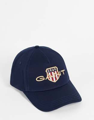 GANT cap in navy with large logo | ASOS