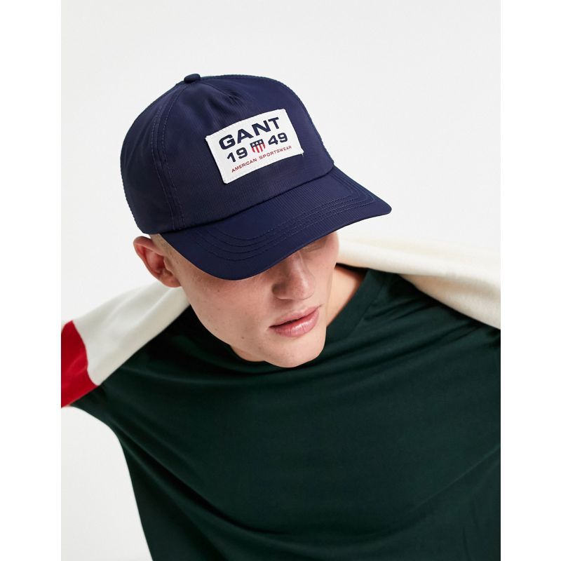 Uomo MTRLY GANT - Cappellino blu con stemma squadrato con logo