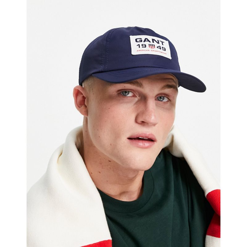Uomo MTRLY GANT - Cappellino blu con stemma squadrato con logo