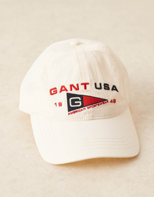 GANT - Cappellino con visiera color crema con logo "USA" e bandiera, 3 di 3