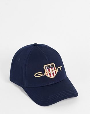GANT cap in navy with large logo - ASOS Price Checker