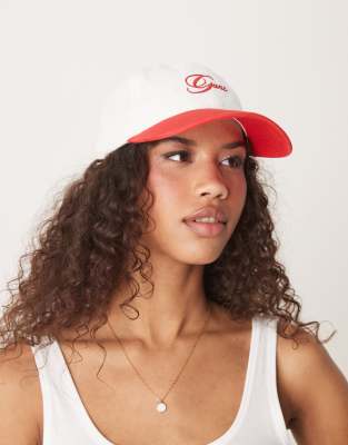 GANT - Casquette de baseball en sergé de coton à logo - Blanc/rouge