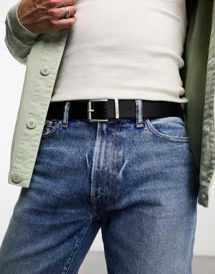 GANT leather belt with logo in black - ASOS Price Checker