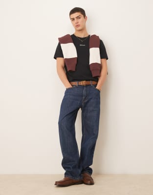 Gant Central Logo T-shirt In Black