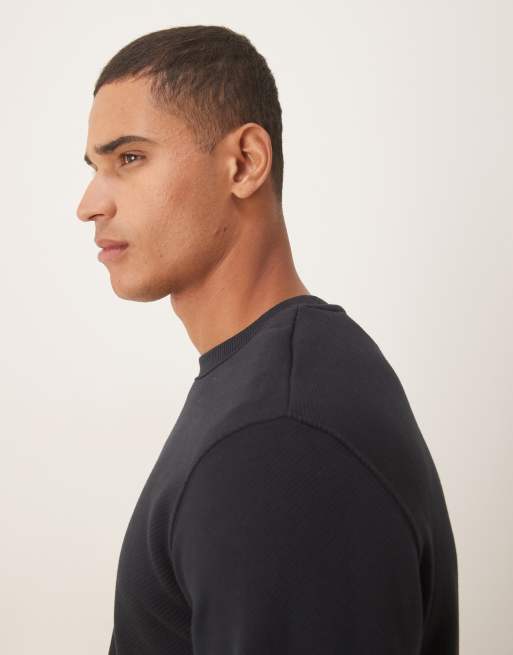 GANT central small logo sweatshirt in black, 4 of 5