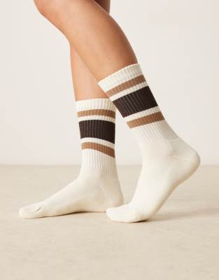 GANT - Chaussettes de sport à bandes - Crème-Blanc