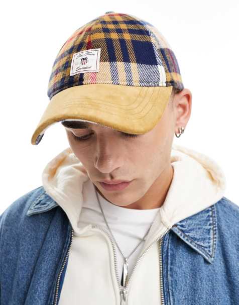 GANT checkd cap with logo in beige - view 1