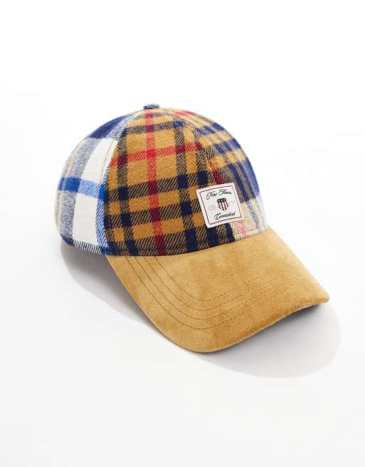 GANT checked cap with logo in beige | ASOS