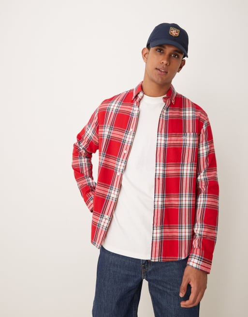 GANT - Chemise à carreaux standard en flanelle - Rouge
