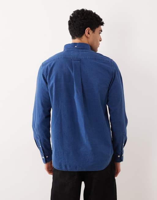 GANT - Chemise classique en crépon à logo écusson - Bleu marine indigo, 3 de 5