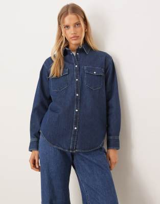 Chemise en jean décontractée - Bleu foncé 40