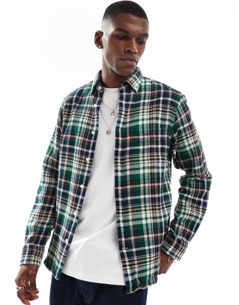 GANT - Chemise gaufrée à carreaux - Vert - view 1