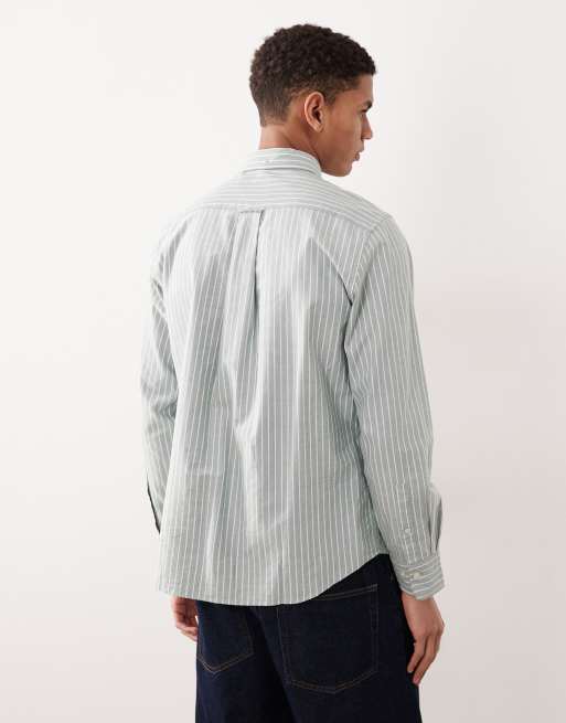 Gant - Chemise Oxford coupe classique à rayures fines - Vert, 3 de 5