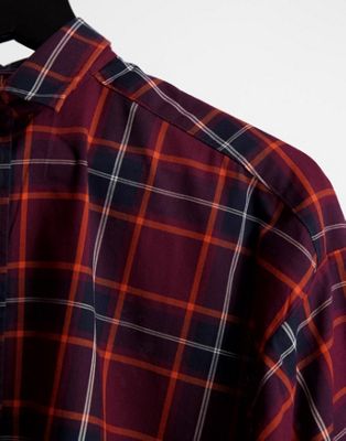 Chemises et blouses GANT - Chemise oxford oversize à carreaux - Rouge