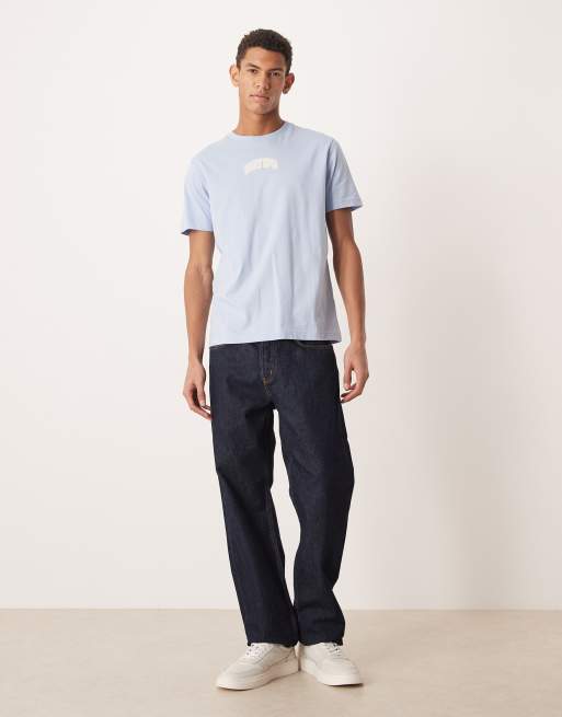 Gant chest logo regular t-shirt in light blue, 2 of 5