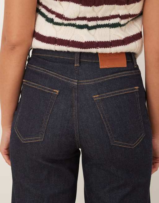 GANT – Ciemnoniebieskie jeansowe szerokie dzwony ze stretchem, 4 z 5