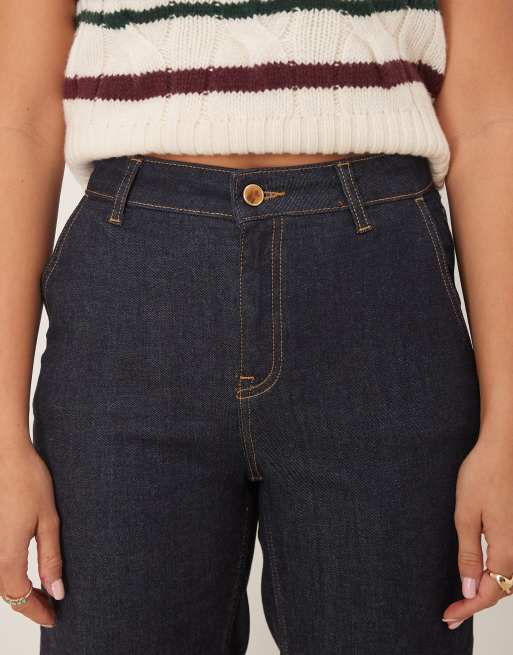GANT – Ciemnoniebieskie jeansowe szerokie dzwony ze stretchem, 5 z 5