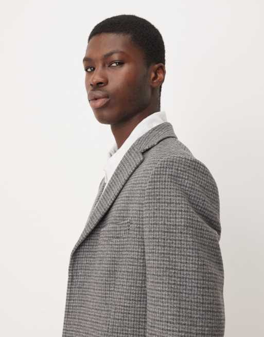 GANT classic two-tone wool rich coat in black, 4 of 5