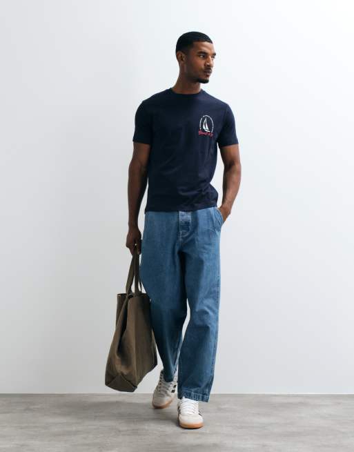 GANT coastal chest print t-shirt in navy, 2 of 10