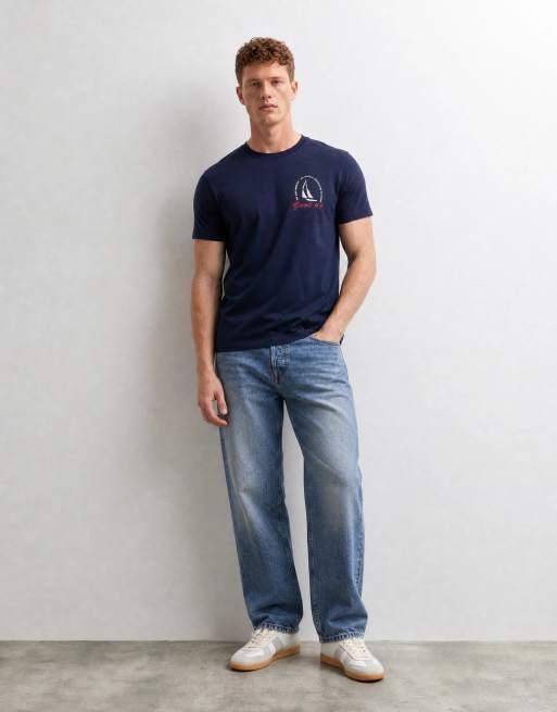 GANT coastal chest print t-shirt in navy, 7 of 10