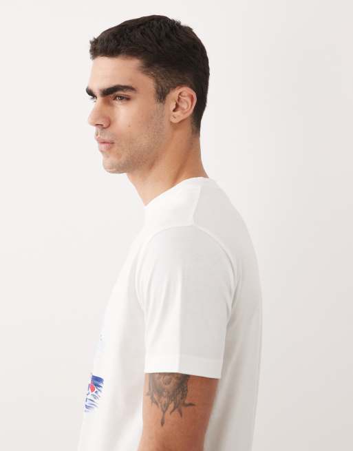 GANT coastal print t-shirt in white, 4 of 5