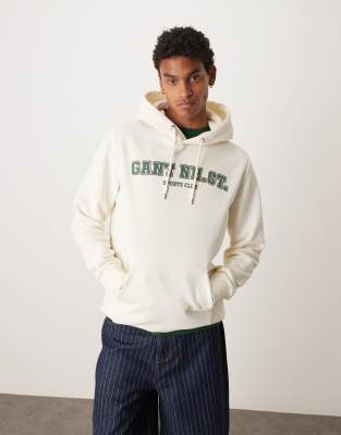 Gant Collegiate Logo Hoodie In White