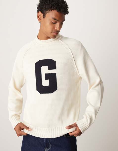 GANT collegiate logo jumper in cream - view 1