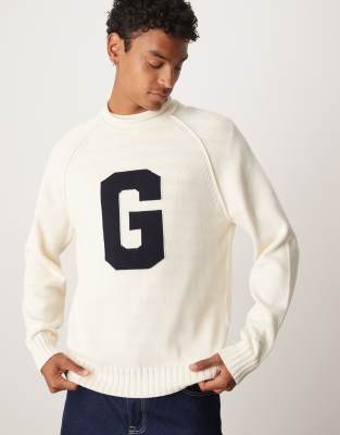Gant Collegiate Logo Sweater In White