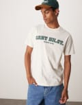 [Gant] GANT collegiate logo t-shirt in cream-White Chest 49 CREAM