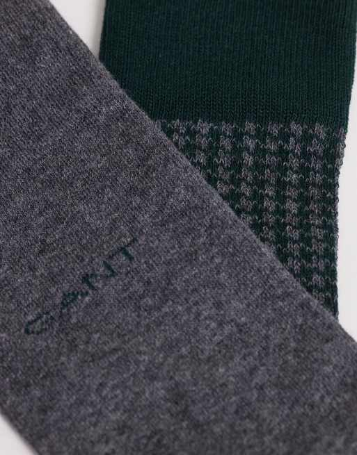 GANT - Confezione da 2 paia di calzini pied de poule verdi, 3 di 3