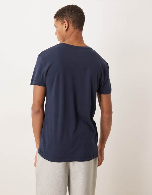 GANT - Confezione da 2 top da casa color blu navy e grigio con logo sul petto, 3 di 5