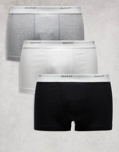 Gant - Confezione da 3 boxer aderenti nero, grigio e bianco con elastico in vita con logo - view 1