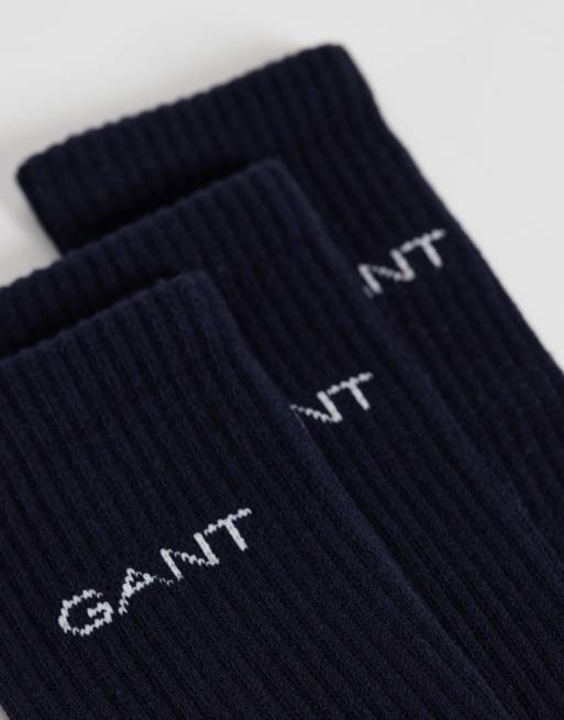 GANT - Confezione da 3 paia di calzini sportivi neri, 2 di 3