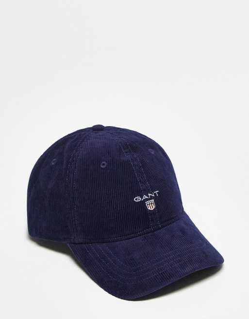 Gant – Cord-Kappe in Marineblau mit Logo