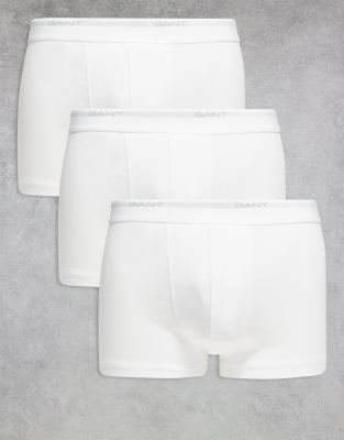 Gant GANT core 3-pack trunks with logo waistband in white