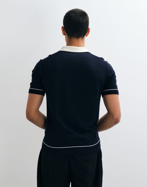 GANT cotton polo in mid blue, 4 of 5