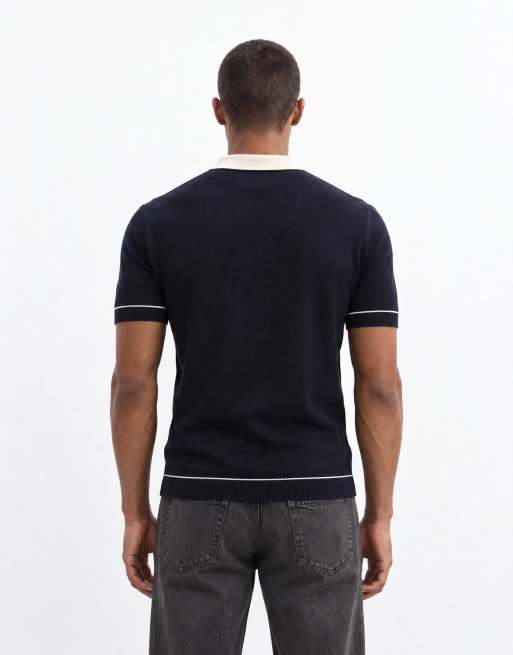 GANT cotton polo in navy, 8 of 8