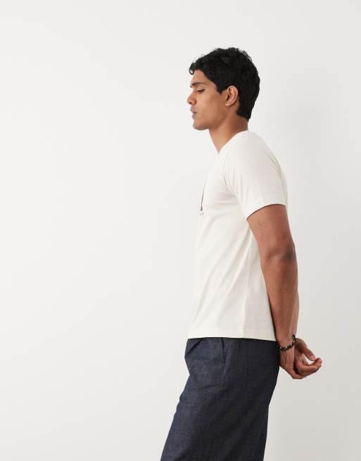 Gant - Cremehvid T-shirt med korte ærmer og grafisk print, 3 af 5