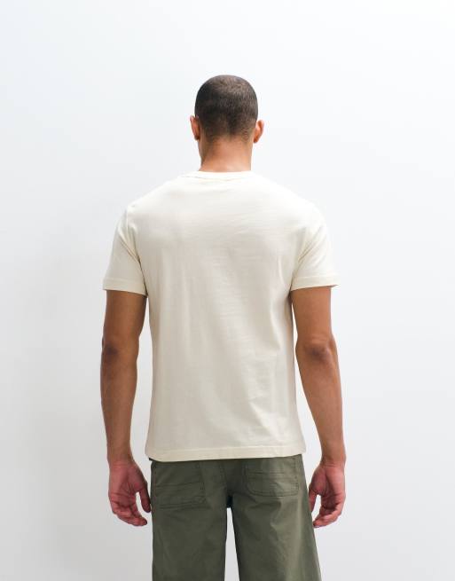 GANT - Cremehvid T-shirt med våbenskjoldslogoprint på brystet, 5 af 5