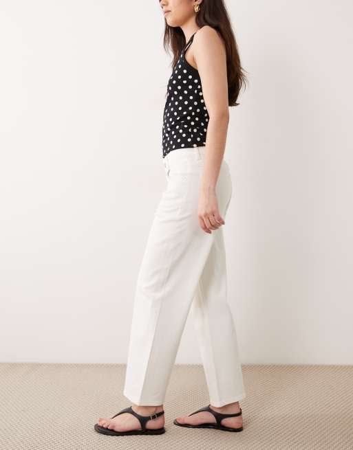 GANT - Cremehvide cropped jeans i afslappet pasform, 2 af 5