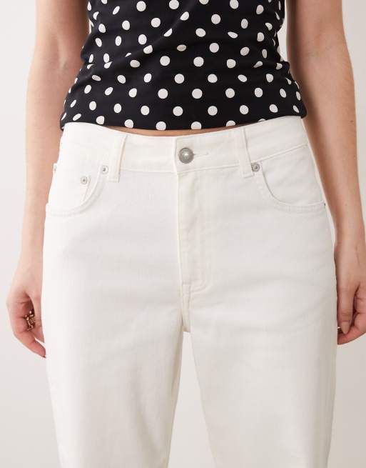 GANT cropped relaxed fit jeans in cream, 4 of 5