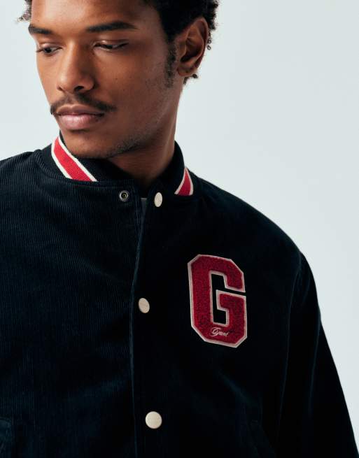 GANT – Czarna sztruksowa kurtka varsity z logo G, 3 z 5