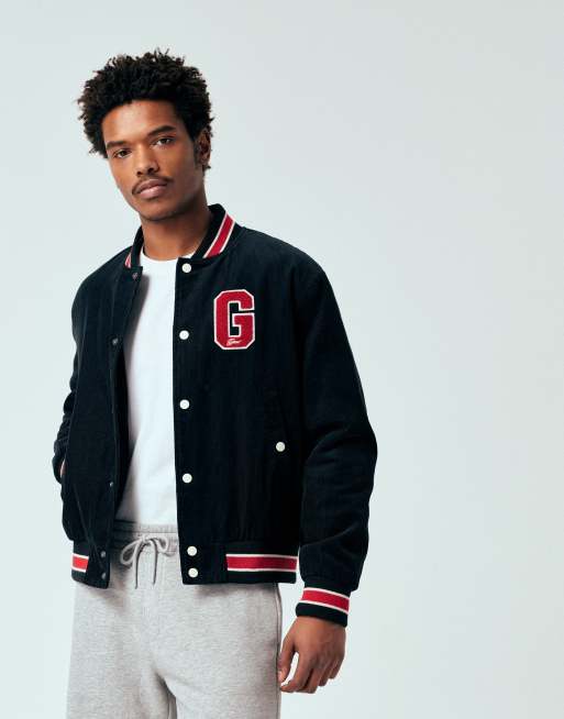 GANT – Czarna sztruksowa kurtka varsity z logo G, 5 z 5
