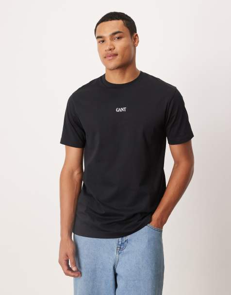 GANT central small logo t-shirt in black